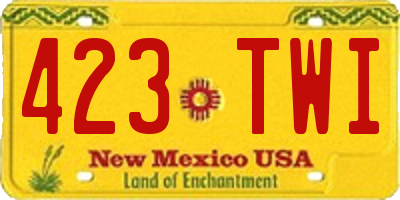 NM license plate 423TWI