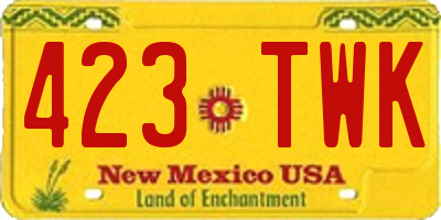 NM license plate 423TWK