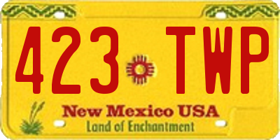 NM license plate 423TWP