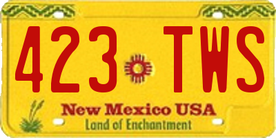 NM license plate 423TWS