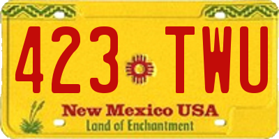 NM license plate 423TWU