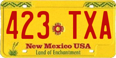NM license plate 423TXA