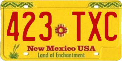 NM license plate 423TXC