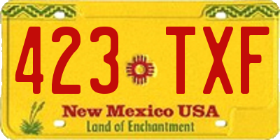 NM license plate 423TXF
