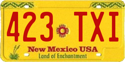 NM license plate 423TXI