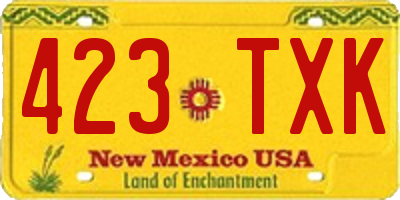 NM license plate 423TXK