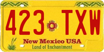 NM license plate 423TXW