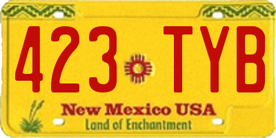 NM license plate 423TYB