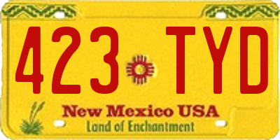 NM license plate 423TYD