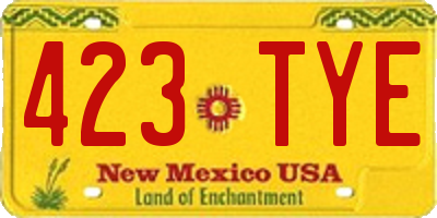 NM license plate 423TYE