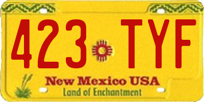 NM license plate 423TYF