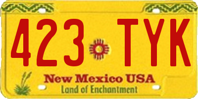 NM license plate 423TYK