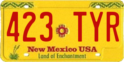 NM license plate 423TYR