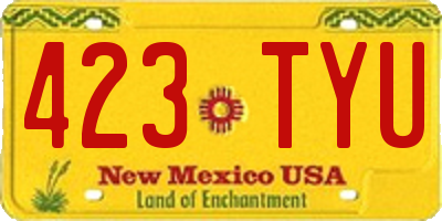 NM license plate 423TYU