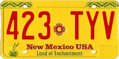 NM license plate 423TYV