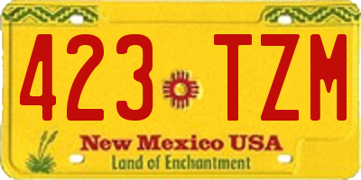 NM license plate 423TZM