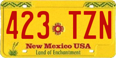 NM license plate 423TZN