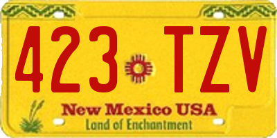 NM license plate 423TZV