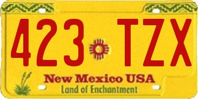 NM license plate 423TZX