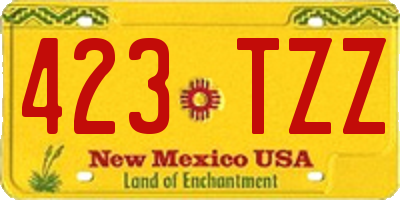 NM license plate 423TZZ