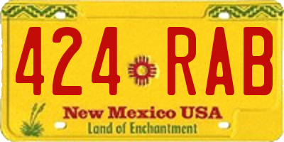 NM license plate 424RAB