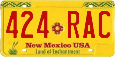NM license plate 424RAC