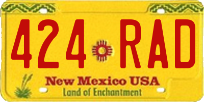 NM license plate 424RAD