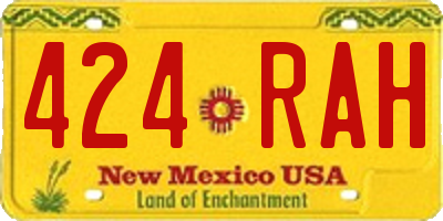 NM license plate 424RAH