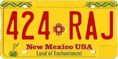 NM license plate 424RAJ