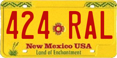 NM license plate 424RAL