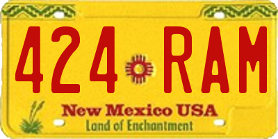 NM license plate 424RAM