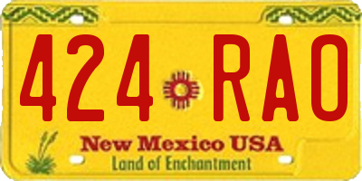 NM license plate 424RAO