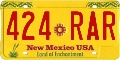 NM license plate 424RAR