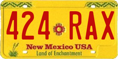 NM license plate 424RAX