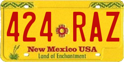 NM license plate 424RAZ