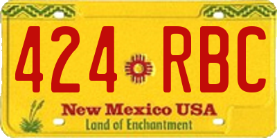 NM license plate 424RBC