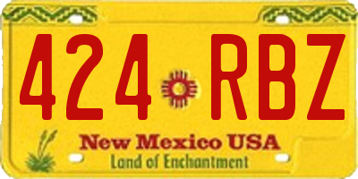 NM license plate 424RBZ