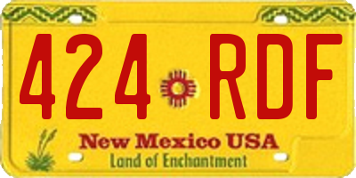 NM license plate 424RDF