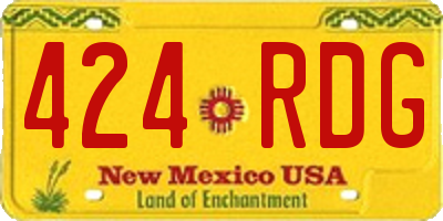 NM license plate 424RDG