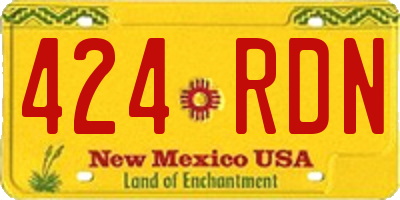 NM license plate 424RDN