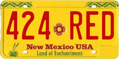 NM license plate 424RED