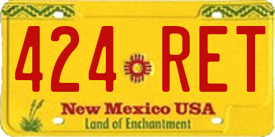 NM license plate 424RET