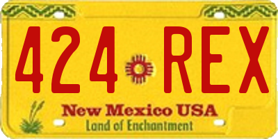 NM license plate 424REX