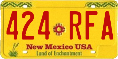 NM license plate 424RFA