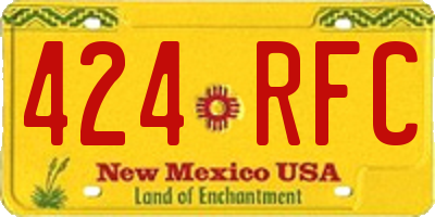 NM license plate 424RFC