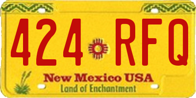 NM license plate 424RFQ