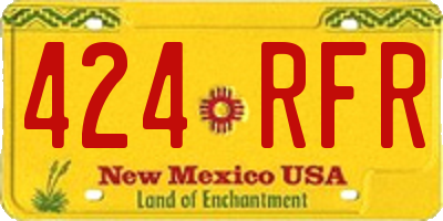 NM license plate 424RFR