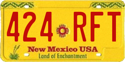 NM license plate 424RFT