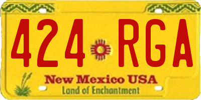 NM license plate 424RGA