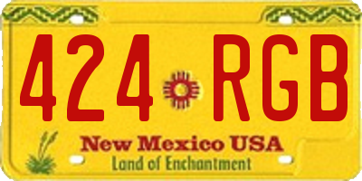 NM license plate 424RGB